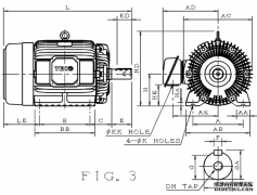 東元電機AEEF-30KW-4P-180L 安裝圖紙